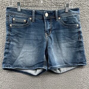 Seven7 Women Denim Shorts 6 Blue Stretch Mid Rise Everyday Casual Comfort Summer